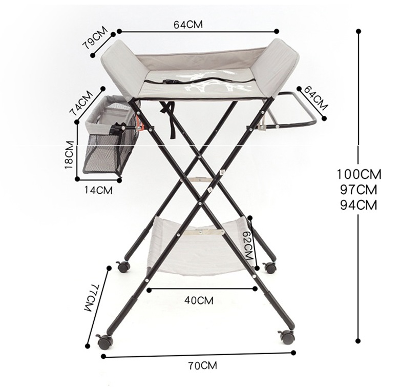 Foldable baby multifunctional changing table