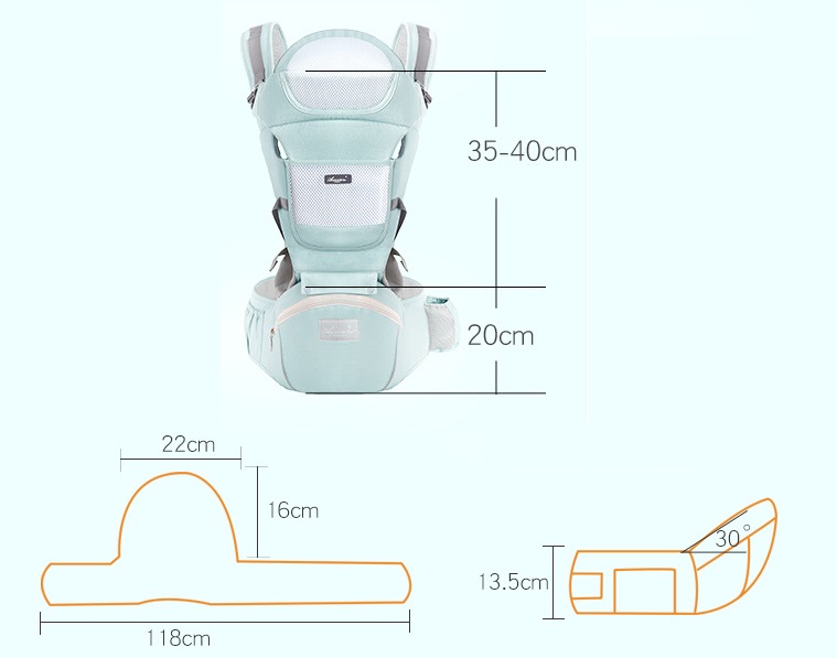 Baby carrier waist stool & bag