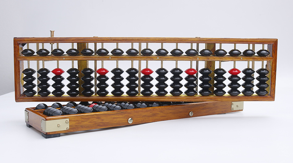 Abacus grade solid wood abacus bank accounting students with one-key restore abacus clearer 5 beads wooden