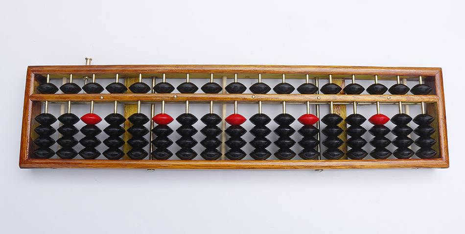 Abacus grade solid wood abacus bank Soroban accounting students with one-key restore abacus clearer 5 beads wooden