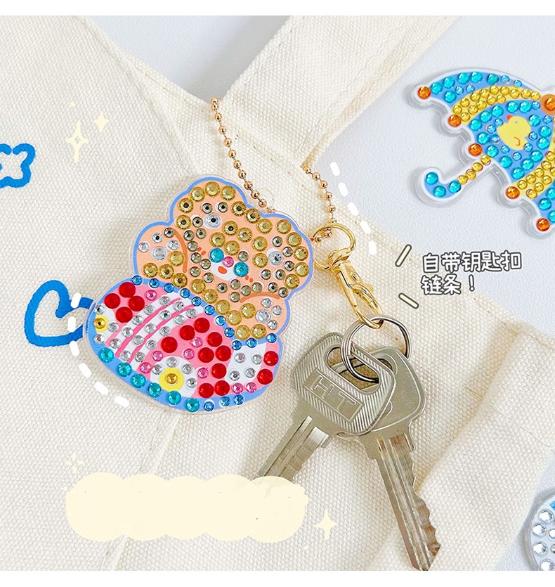 Sticky diamond keychain handmade learning toys